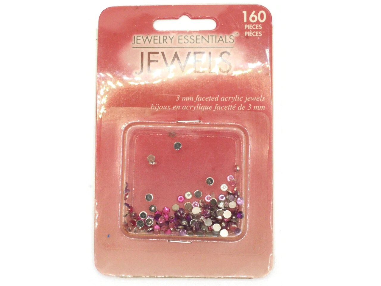 160 Pieces Pink 3mm Faceted Acrylic Jewels Jewelry Essential Jewels Rhinestone Flatback Cabochons